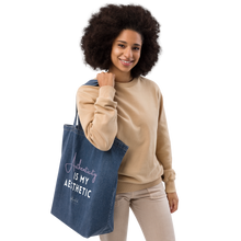 Load image into Gallery viewer, Authenticity is my Aesthetic organic denim tote bag