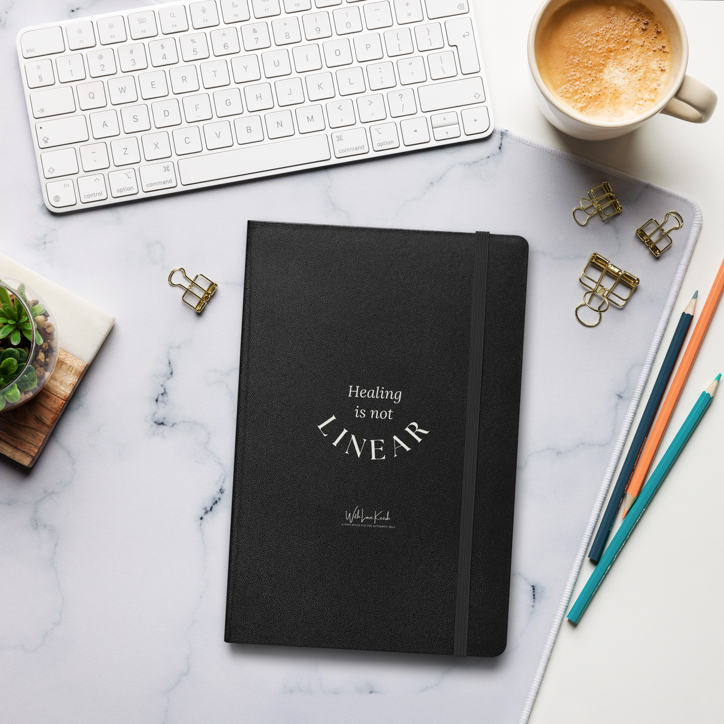 "Healing is not linear" Hardcover bound notebook
