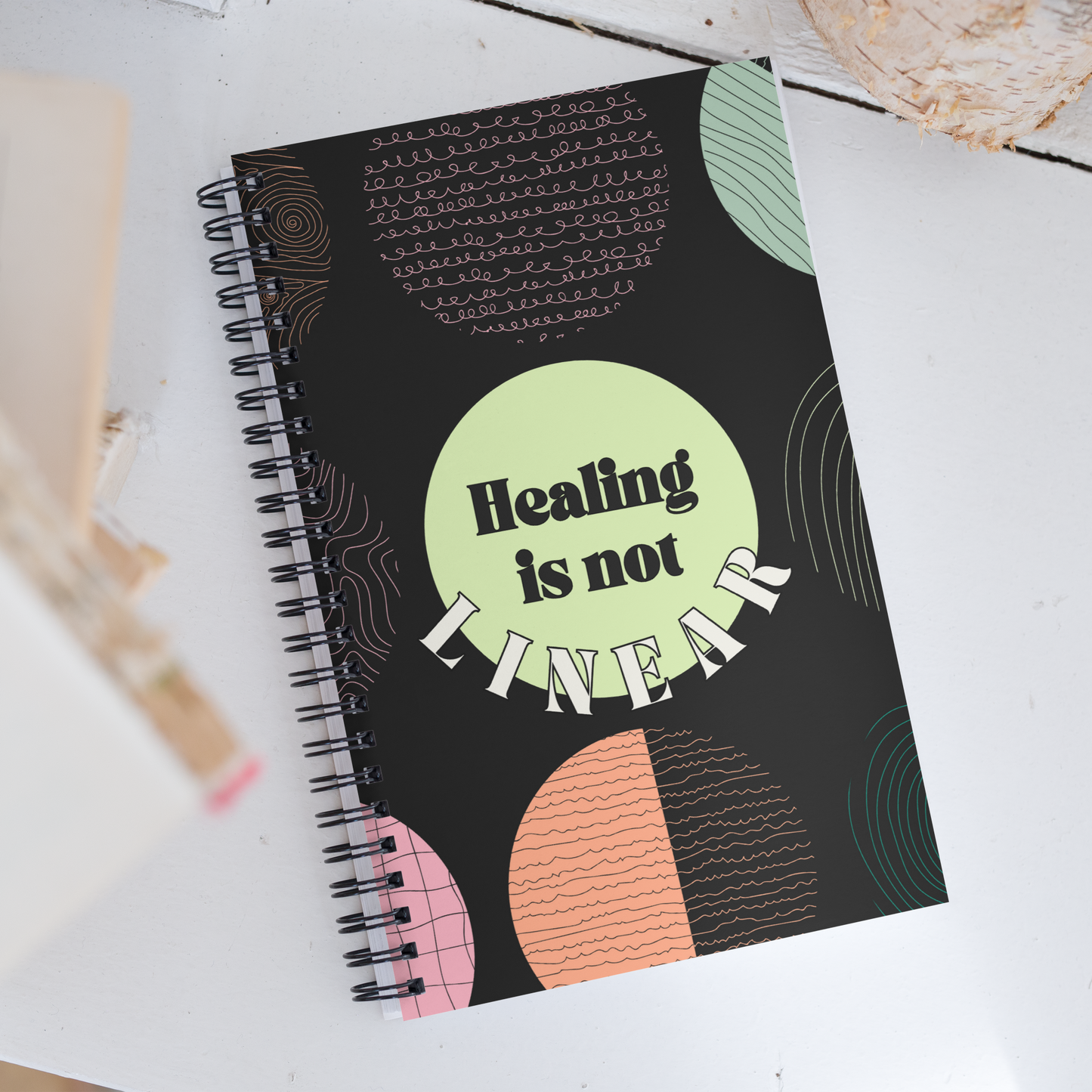 "Healing is not linear" Spiral notebook journal