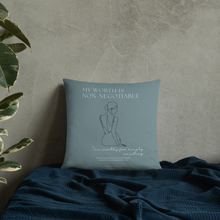 Load image into Gallery viewer, Original poetry created to inspire you to live your authentic truth! Beautiful designs and colors. A strategically placed accent can bring the whole room to life, and this pillow is just what you need to do that. What&#39;s more, the soft, machine-washable case with the shape-retaining insert is a joy to have long afternoon naps on.
