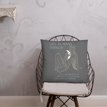 Load image into Gallery viewer, Original poetry created to inspire you to live your authentic truth! Beautiful designs and colors. A strategically placed accent can bring the whole room to life, and this pillow is just what you need to do that. What&#39;s more, the soft, machine-washable case with the shape-retaining insert is a joy to have long afternoon naps on.
