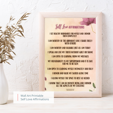 Load image into Gallery viewer, Self Love Journey- 10 How to Improve Self Love Tips &amp; Affirmations Printable (Digital Download)
