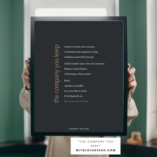 Load image into Gallery viewer, &quot;The Company you Keep&quot; Printable Poetry Wall Art, Wall Decor
