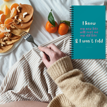 Load image into Gallery viewer, Original affirmations created to inspire you to live your authentic truth! Beautiful designs and colors. A safe space where you can journal, write down ideas, take notes or visualize/manifest. This custom wire-bound notebook will be a great daily companion whenever you need to put your thoughts down on paper!

