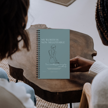 Load image into Gallery viewer, A safe space where you can journal, write down ideas, take notes or visualize/manifest. This custom wire-bound notebook will be a great daily companion whenever you need to put your thoughts down on paper!
